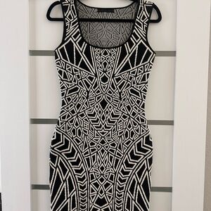 RVN Geometric Knit Bodycon Dress – Size L – Made in USA